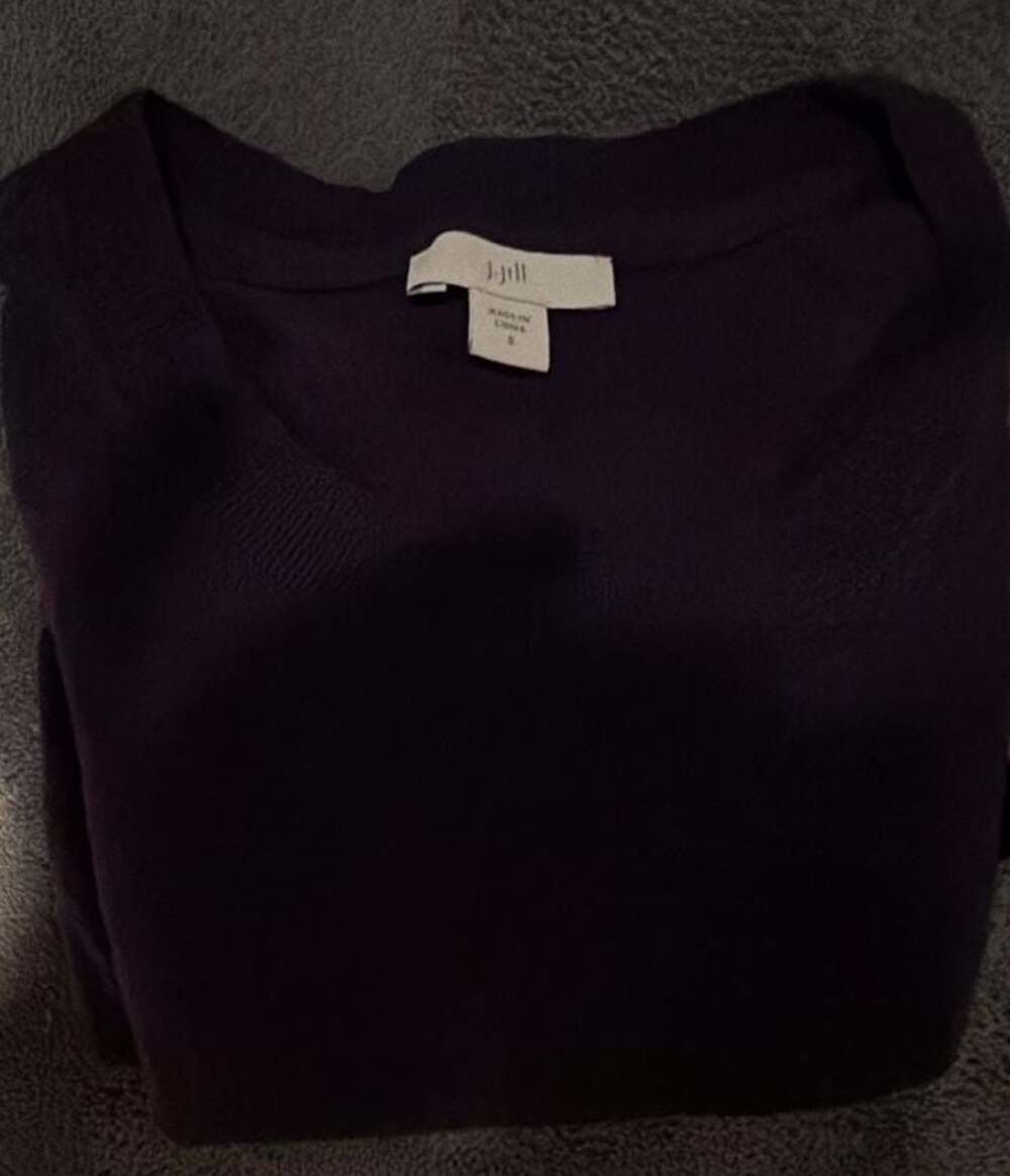 J.Jill Purple Long Sleeve Crew Neck Sweater Size S